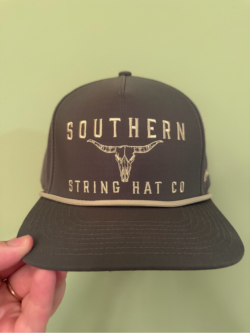 Men's Cap in Olive with Tan Trim